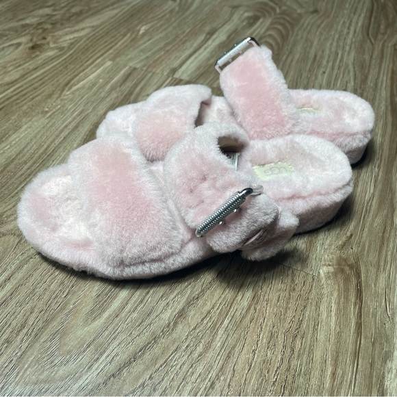 UGG Double Strap Platform Pink Slides Size 6 - Picture 5 of 10